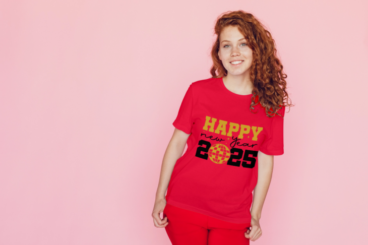 Red "Happy New Year 2025" Women’s T-Shirt